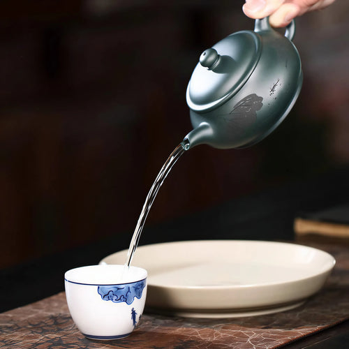"Ming Lu" Dark Green Zisha Teapot