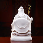 Jade Blanc de Chine Guan Gong Martial Deity Sculpture