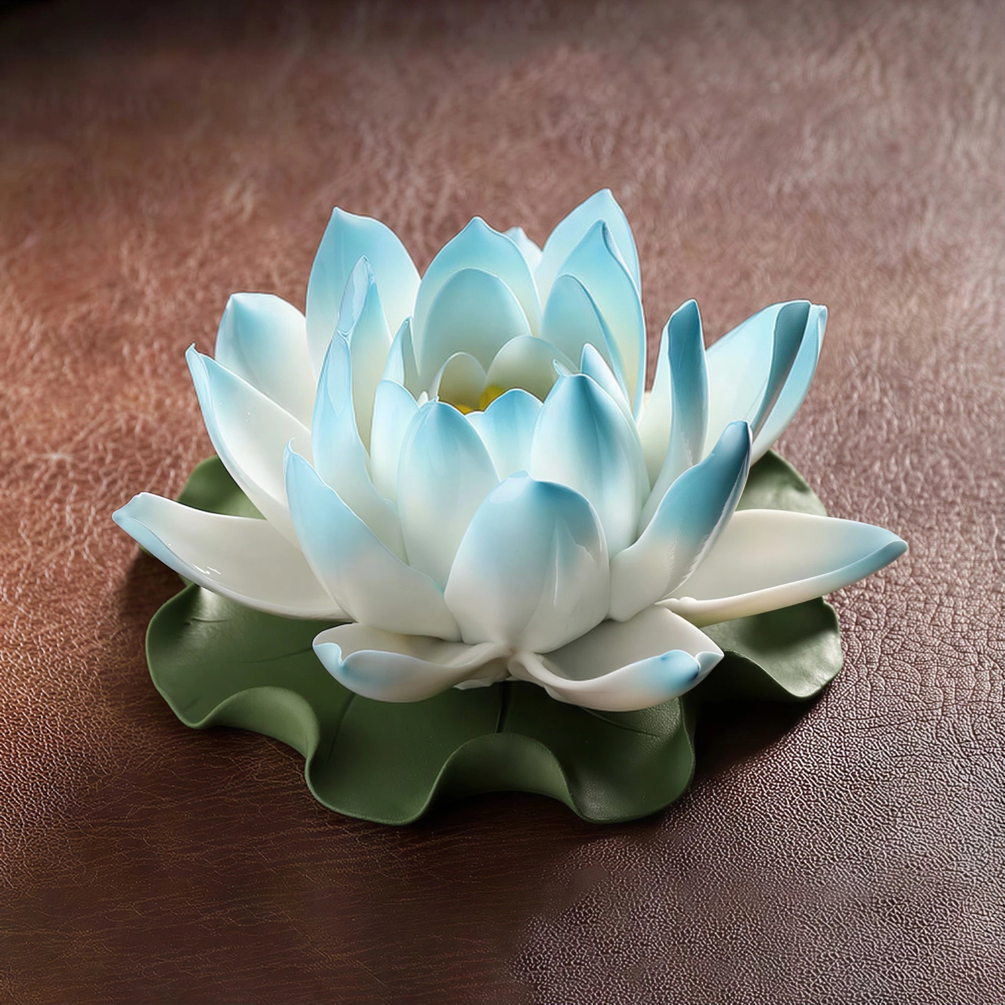 Azure blue Dehua porcelain lotus incense holder