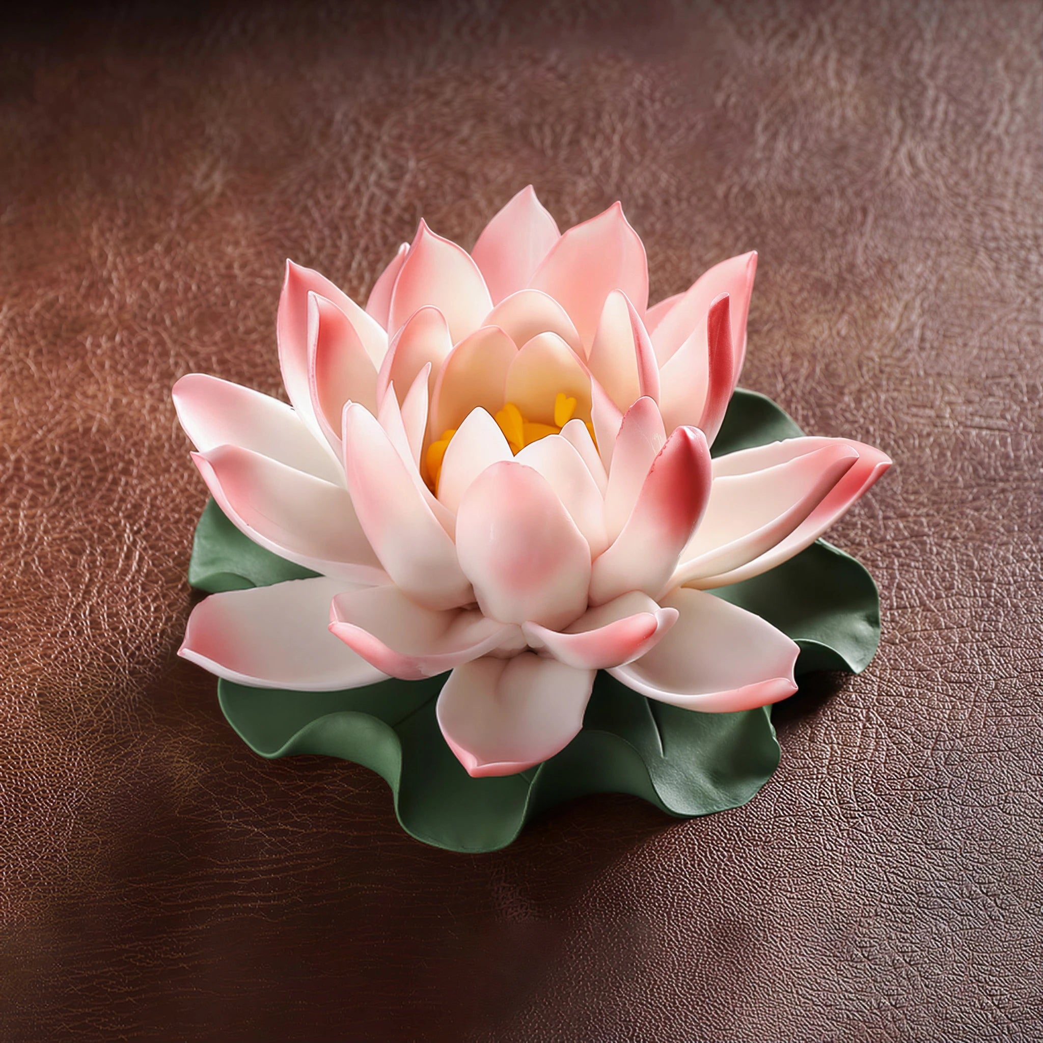 Blush pink Dehua porcelain lotus incense holder