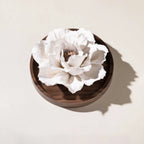 Close view of the three-layer ruffled ceramic petals