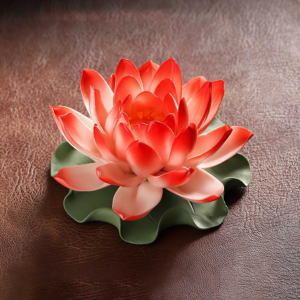 Dehua Polychrome Porcelain Lotus Incense Holder