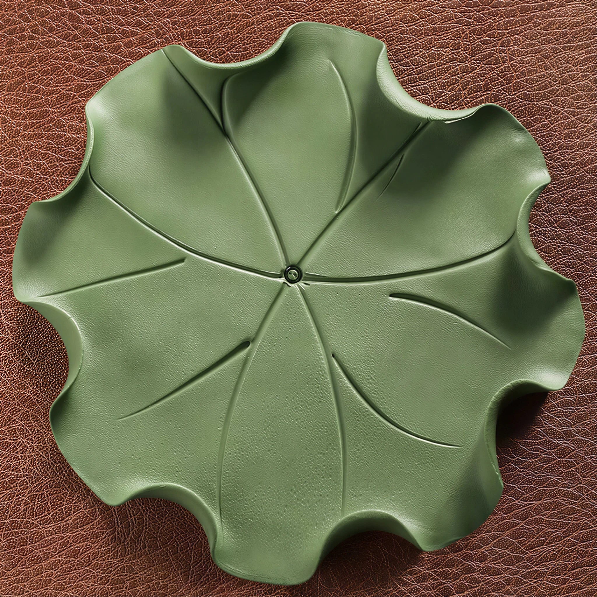 Green porcelain lily pad base shown separately