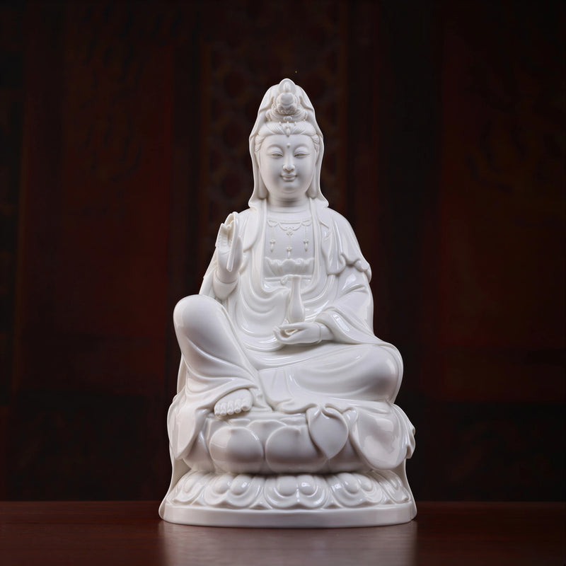 Dehua Porcelain Guanyin Seated in Royal Ease