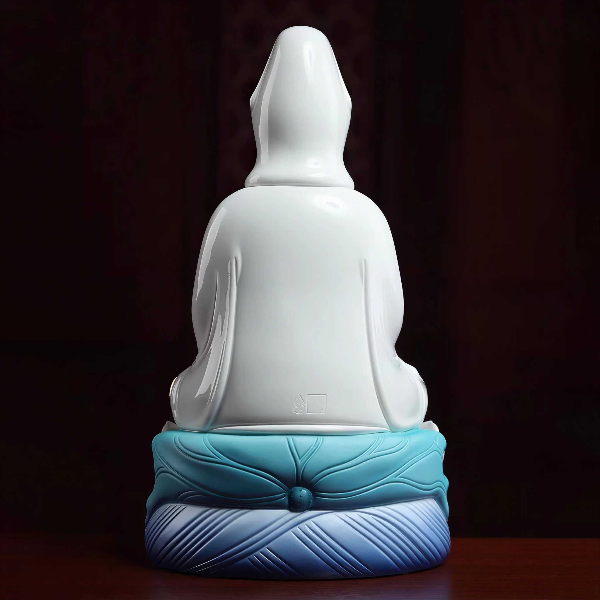 Rear view of the white porcelain robe