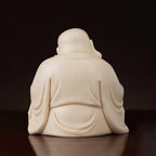 Rear view of the warm ivory porcelain robe