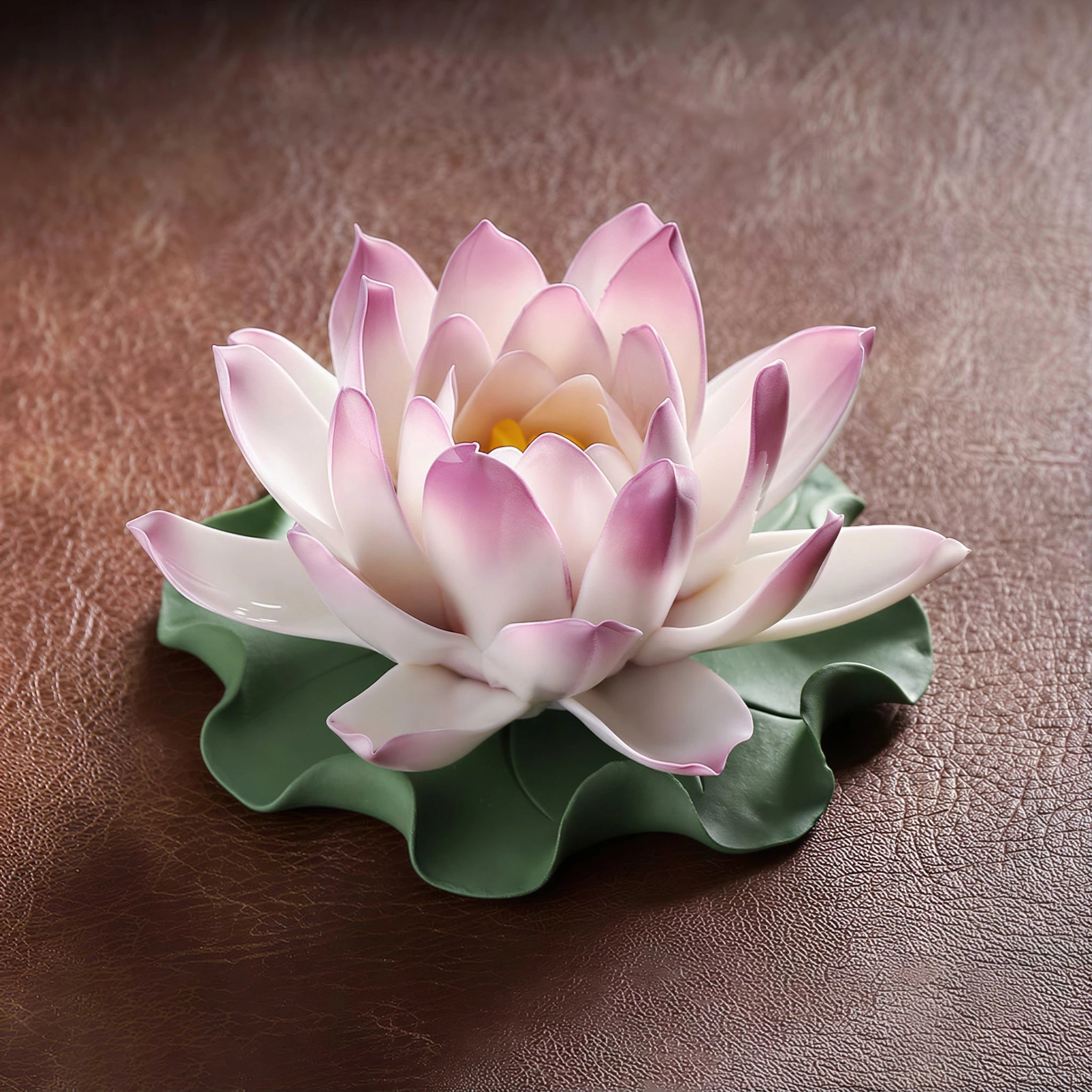 Lilac purple Dehua porcelain lotus incense holder