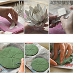 Workshop view of veins being formed on the lily pad base