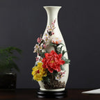 Full profile of the peony and plum blossom Yuhuchun porcelain vase