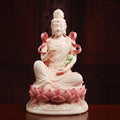 Front view of jade-red Dehua porcelain Samantabhadra seated on a lotus
