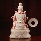 Rear view of the jade-white Samantabhadra sculpture and flowing ribbons