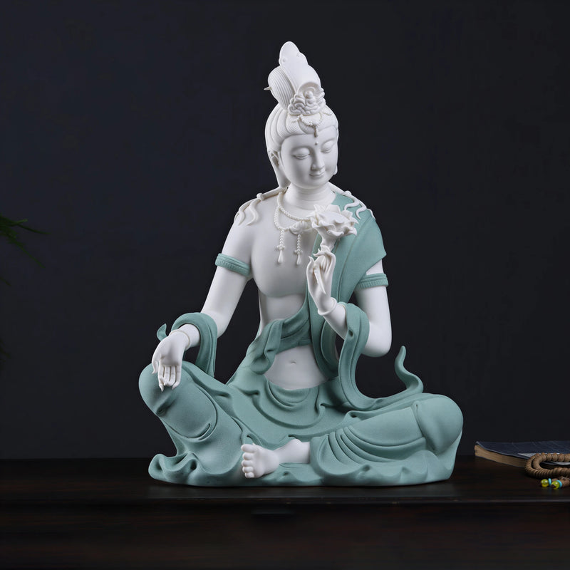 Dehua Water Moon Guanyin Porcelain Sculpture