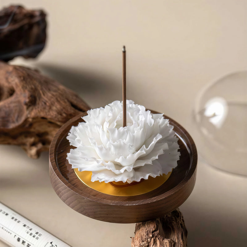 Dehua White Porcelain Carnation Incense and Diffuser Set