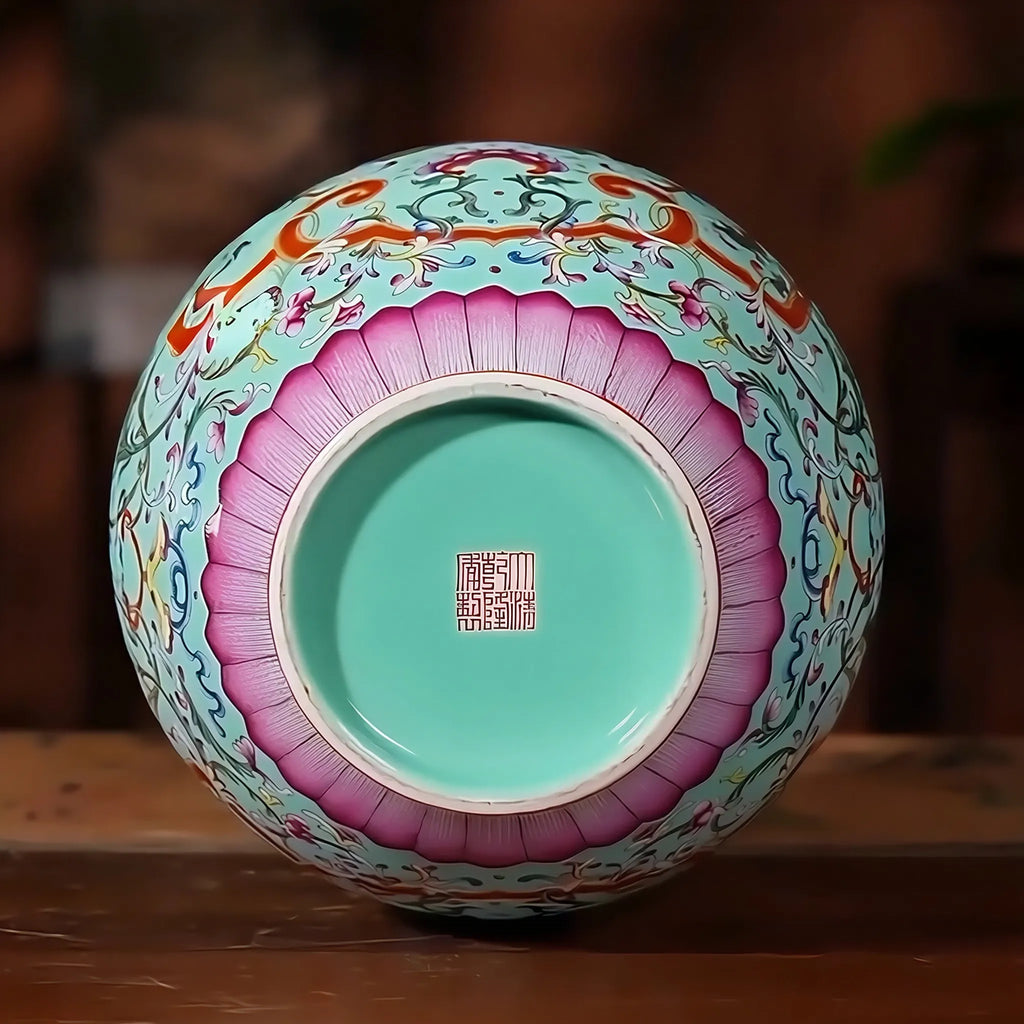 Decorative Qianlong-style reign mark on the contemporary vase