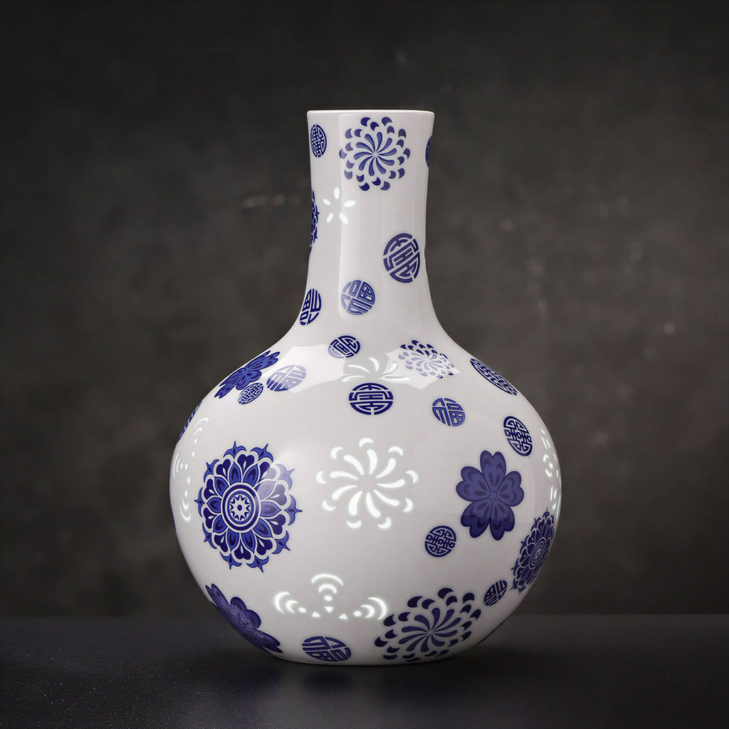 Cobalt Celestial Sphere Reticulated Vase