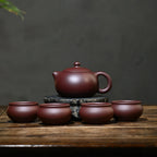 Complete Huanglongshan Xishi teapot and four-cup set