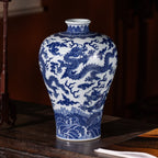 Jingdezhen dragon meiping in a traditional display setting