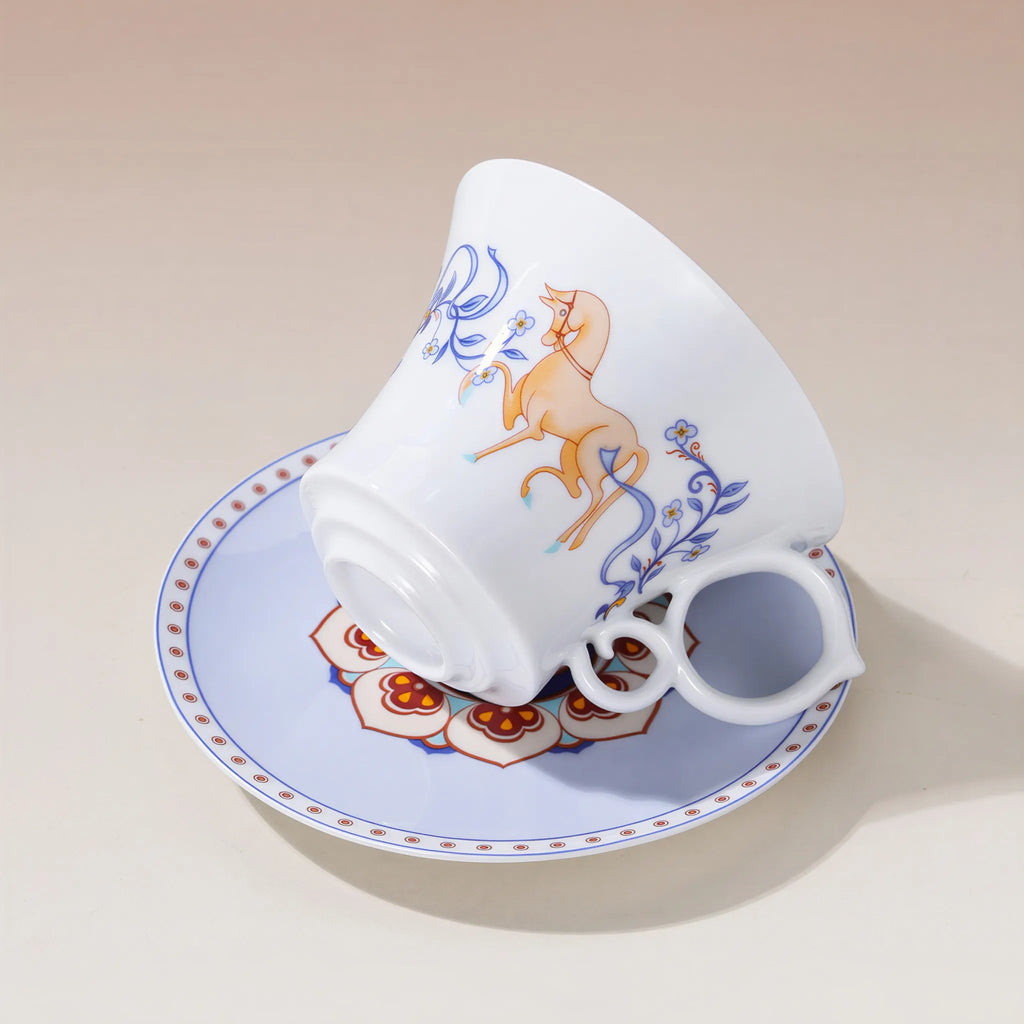 Base detail of the Jingdezhen porcelain coffee cup