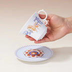 Circular handle on the Jingdezhen porcelain coffee cup