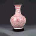 Front view of a Jingdezhen Qianlong-style underglaze-red Shangping vase