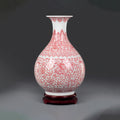 Front view of a Jingdezhen Qianlong-style underglaze red Yuhuchun vase