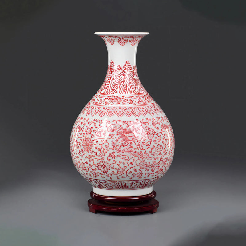 Jingdezhen Qianlong-Style Underglaze Red Yuhuchun Vase