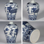 Multiple views of the blue-and-white qilin meiping