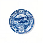 Top view of the 8-inch Jingdezhen Silk Road porcelain plate on a white background.