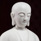 Close view of the Ksitigarbha face and shaved head