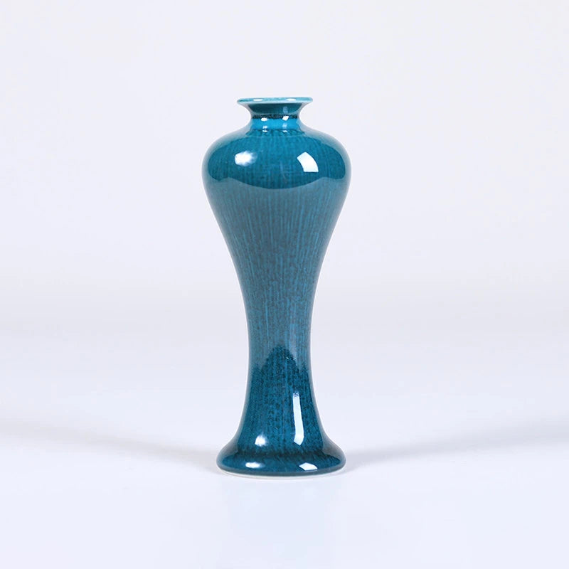 Tall meiping peacock green mini porcelain vase