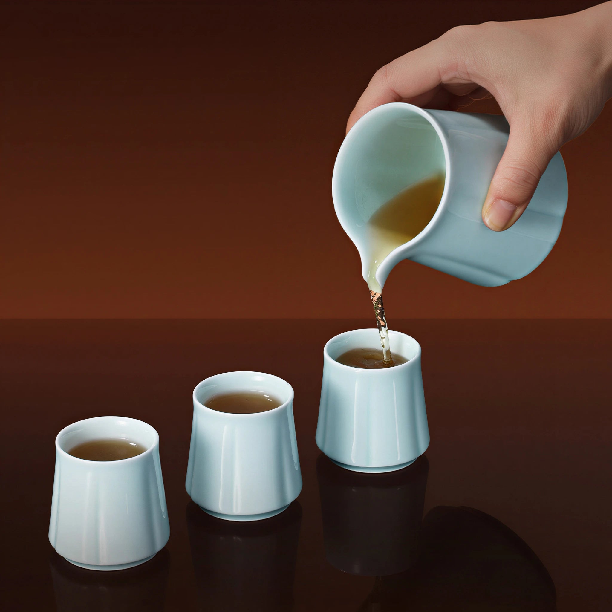 Yingqing fairness pitcher serving the matching tasting cups