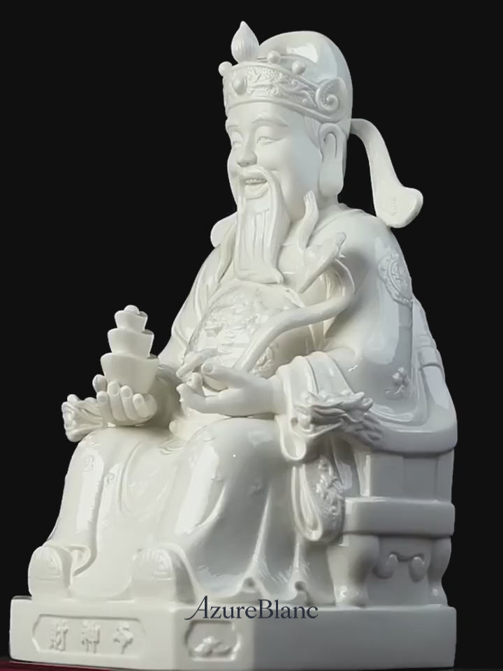 Blanc de Chine Civil Prosperity Deity Sculpture