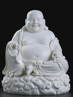 Ceramic Maitreya Buddha on Auspicious Clouds