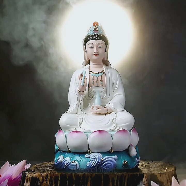 Ceramic Precious Lotus Guanyin Bodhisattva