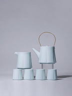 Jingdezhen Yingqing Begonia Bail-Handle Teapot Set