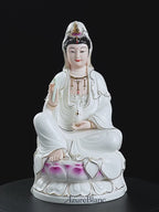 Ceramic Gilded Guanyin Lotus Sculpture