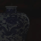 Qianlong Blue-and-White Five-Dragon and Waves Meiping