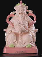 Pastel Jade-Red Porcelain Prosperity Deity
