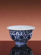 Jingdezhen Hand-Painted Yongle Blue & White Lotus Ya Shou Teacup
