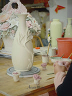 Sculptural Dual Peony Yuhuchun Blanc de Chine Vase