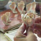 Sculptural Coral Peony Porcelain Vase