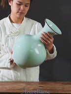 Pale Celadon Crackle Glaze Globular Vase