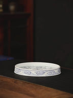 Jingdezhen Wood-Fired Blue-and-White Tea Set for One: Scrolling Lotus