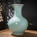 Pale Celadon Crackle Glaze Globular Vase