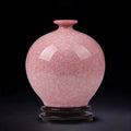Blush Pink Crackle Glaze Pomegranate Vase