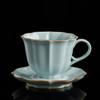 Profile of the Ru-style celadon scalloped coffee cup