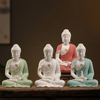 Four finish options of the seated Dehua Amitabha Buddha sculpture