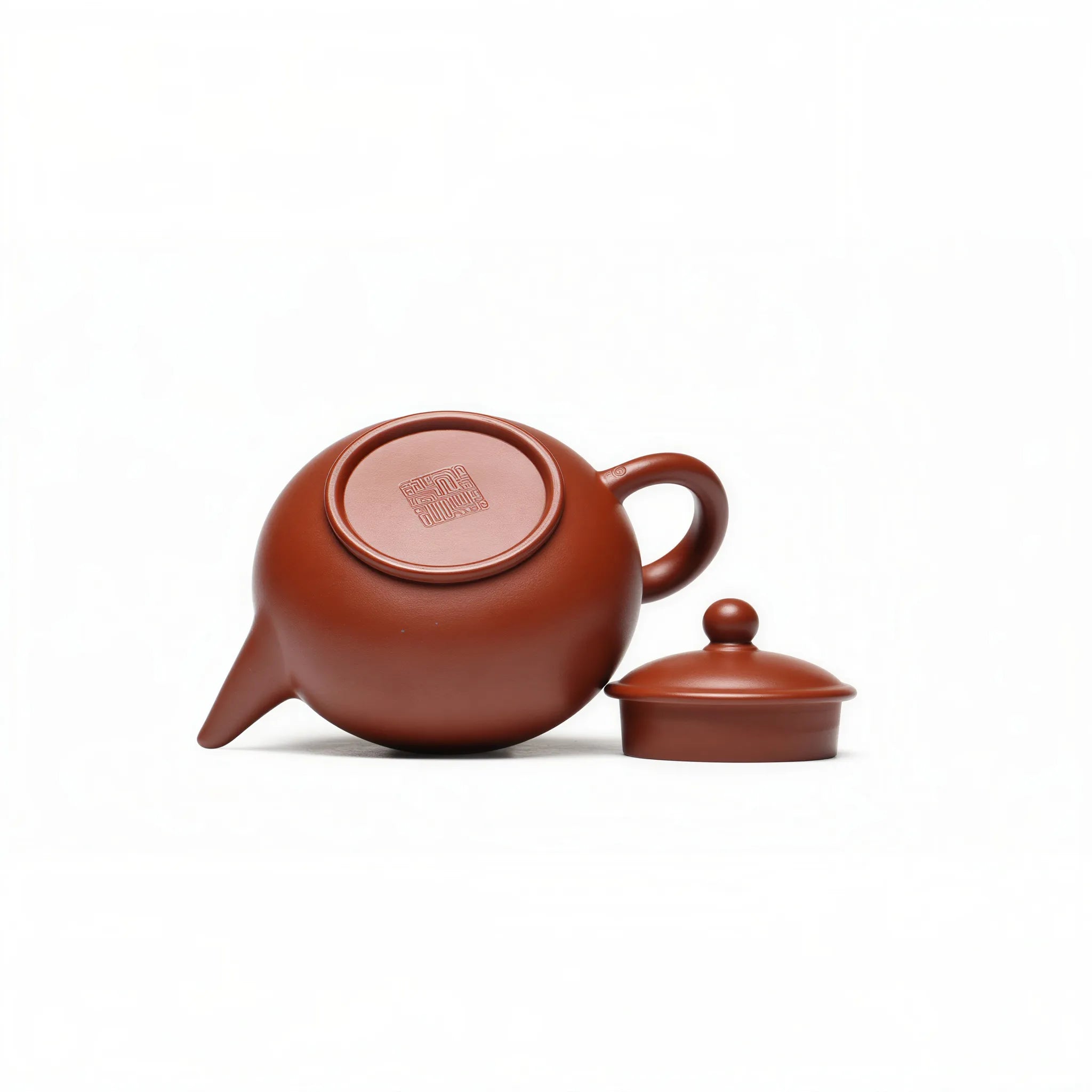 Angled view into the open Shui Ping Yixing teapot