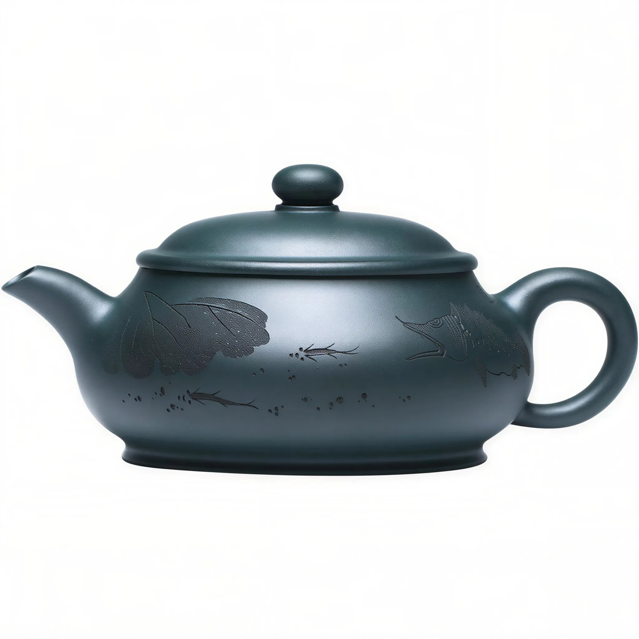 "Ming Lu" Dark Green Zisha Teapot