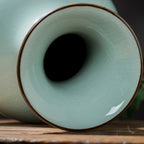 Pale Celadon Crackle Glaze Globular Vase